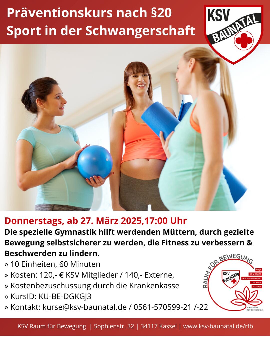 Präventionskurs Sport in der Schwangerschaft Präventionskurs Sport in der Schwangerschaft
